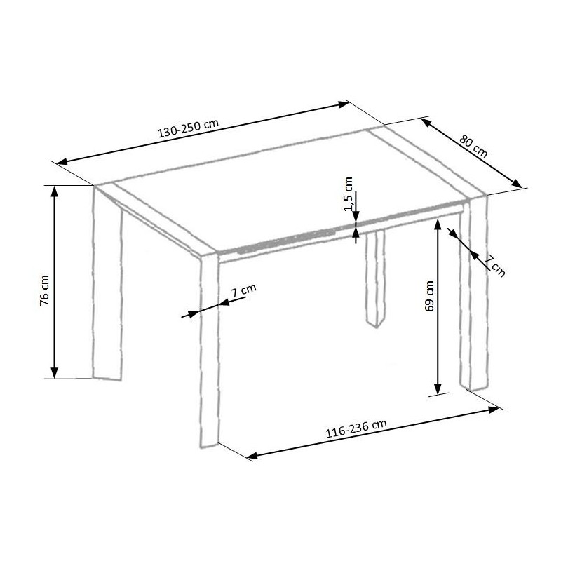 STANFORD XL stół rozkładany biały (2p 1szt)