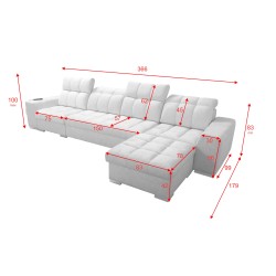 Prisma XII Corner Sofa with Sleeping Function | Luxury Furniture with USB Port | Velvet | Pet Friendly, Terra 06 Prisma XII Corner Sofa with Sleeping Function | Luxury Furniture with USB Port | Velvet | Pet Friendly, Terra 06