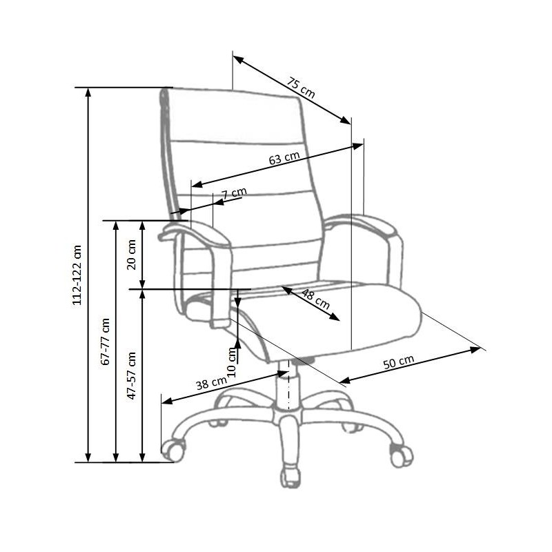 TEKSAS fotel gabinetowy czarny - skóra