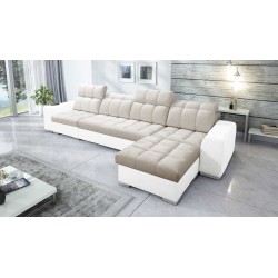 Narożnik Prisma XII z funkcją spania | Luksusowy Mebel z Portem USB | Velvet | Pet friendly, Terra 13 + Ecoskóra