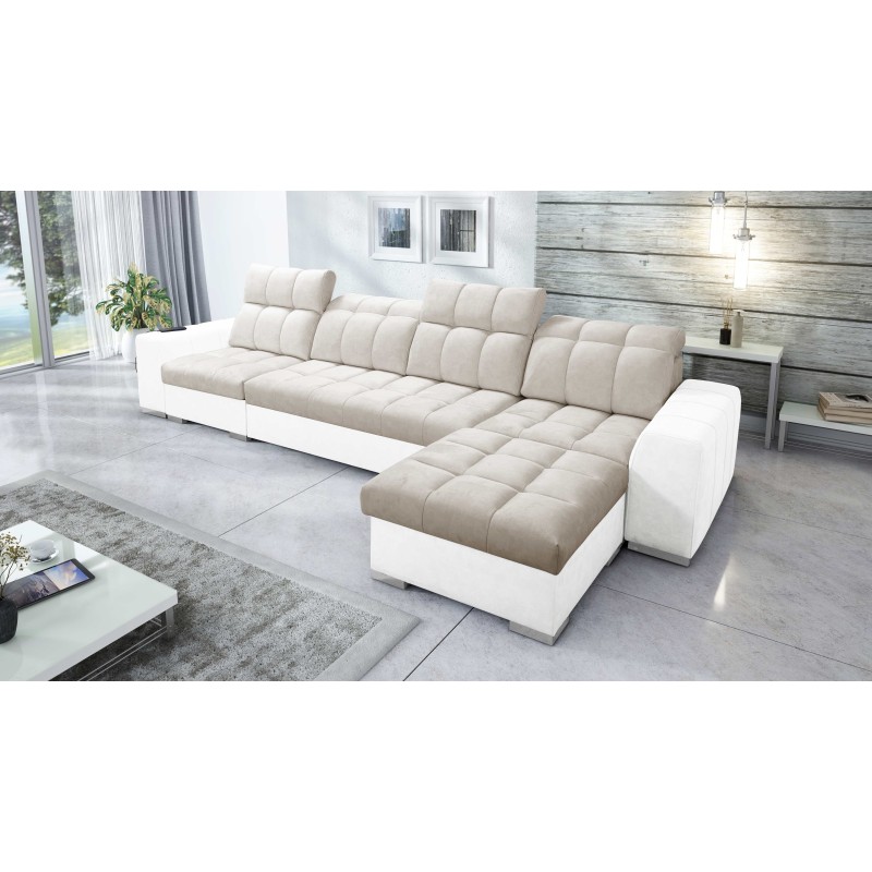 Prisma XII Corner Sofa with Sleeping Function | Luxury Furniture with USB Port | Velvet | Pet Friendly, Terra 13 + Eco-Leather Prisma XII Corner Sofa with Sleeping Function | Luxury Furniture with USB Port | Velvet | Pet Friendly, Terra 13 + Eco-Leather