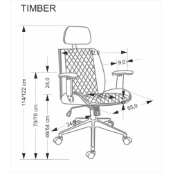 TIMBER fotel gabinetowy orzechowy/czarny