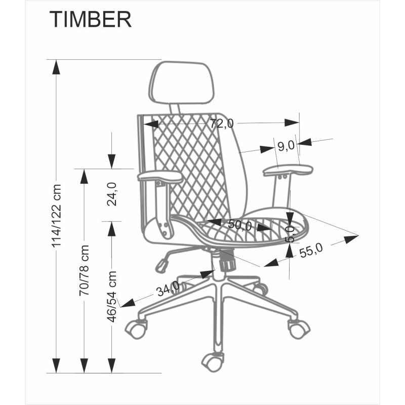 TIMBER fotel gabinetowy orzechowy/czarny