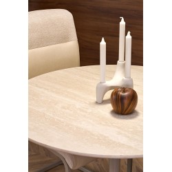 TOLIO stół okrągły, trawertyn/ kaszmir (3p 1szt)