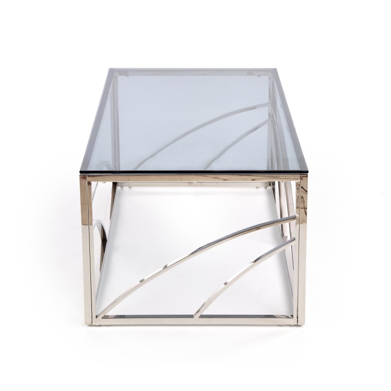 UNIVERSE ława, stelaż - srebrny, szkło - dymiony (1p 1szt)