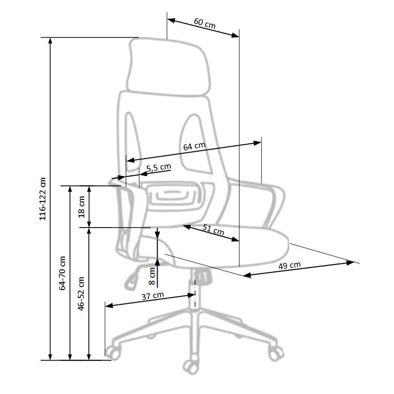 VALDEZ fotel pracowniczy popiel / czarny