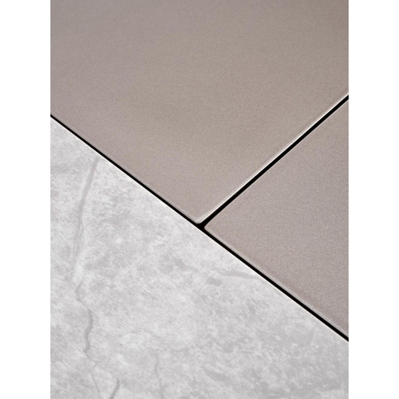 VALENTINO stół rozkładany jasny popiel/złoty (3p 1szt)