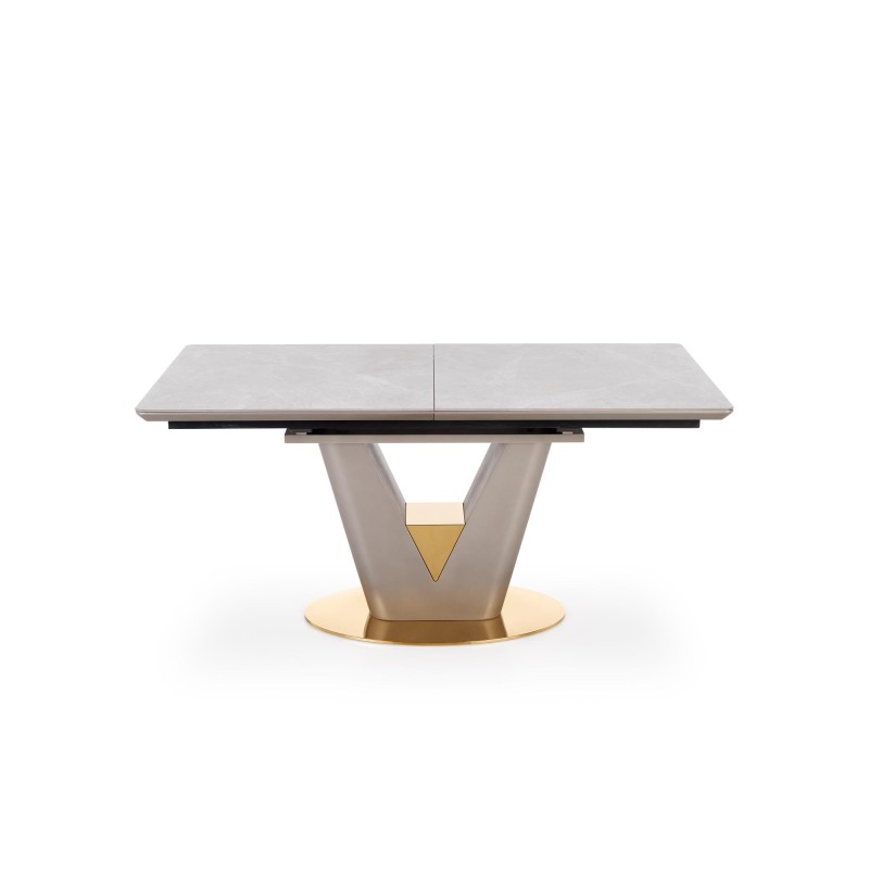 VALENTINO stół rozkładany jasny popiel/złoty (3p 1szt)