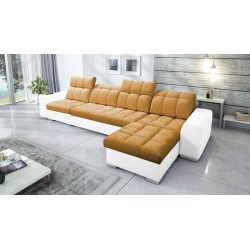 Narożnik Prisma XII z funkcją spania | Luksusowy Mebel z Portem USB | Velvet | Pet friendly, Terra 48 + Ecoskóra