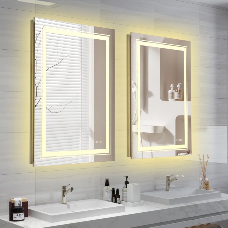 VERO lustro ścienne łazienkowe, srebrny