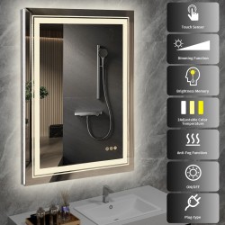 VERO lustro ścienne łazienkowe, srebrny