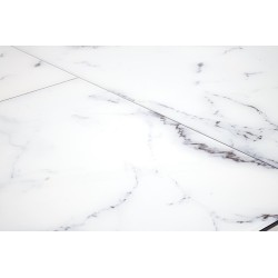 VERTIGO stół rozkładany, blat - biały marmur, nogi - czarny (2p 1szt)