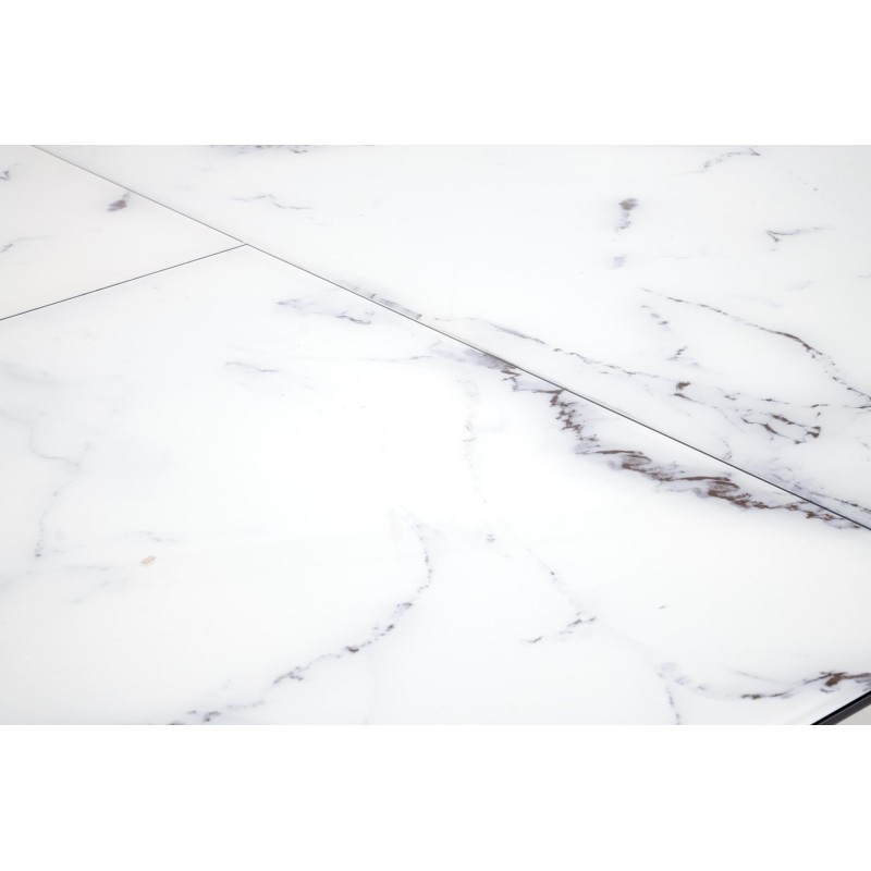 VERTIGO stół rozkładany, blat - biały marmur, nogi - czarny (2p 1szt)