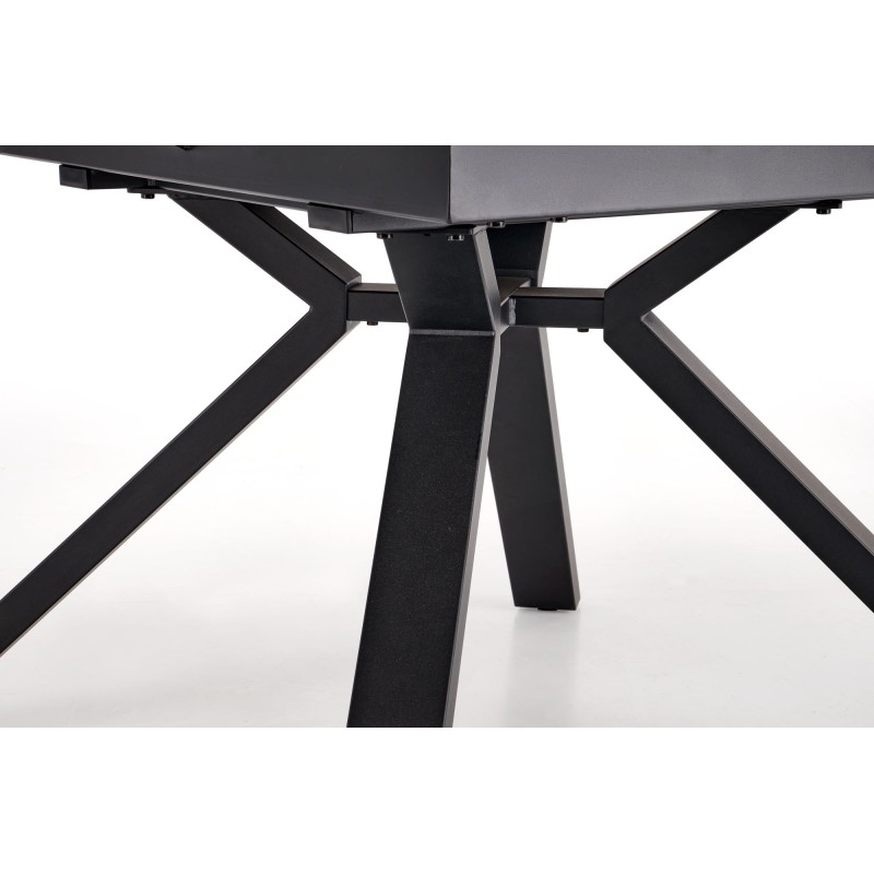 VERTIGO stół rozkładany, blat - biały marmur, nogi - czarny (2p 1szt)