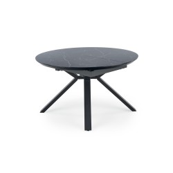 VERTIGO stół rozkładany, blat - czarny marmur, nogi - czarny (2p 1szt)