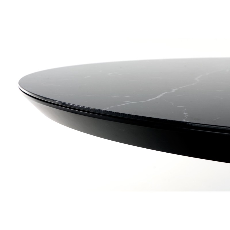 VERTIGO stół rozkładany, blat - czarny marmur, nogi - czarny (2p 1szt)