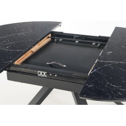 VERTIGO stół rozkładany, blat - czarny marmur, nogi - czarny (2p 1szt)