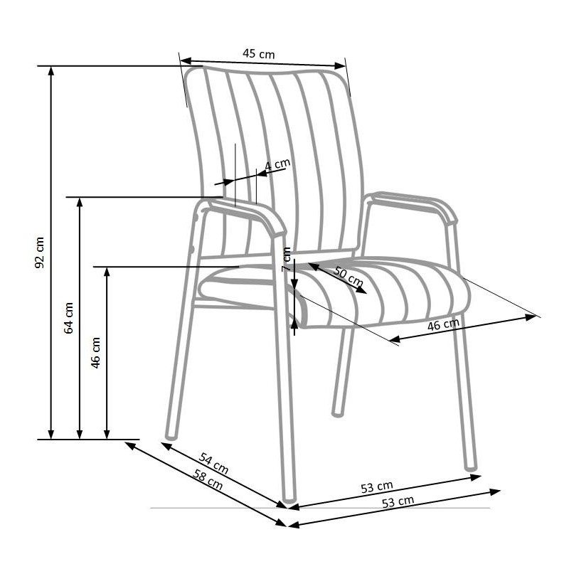 VIGOR fotel pracowniczy/konferencyjny czarny (1p 4szt)