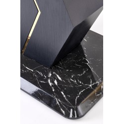 VINCENZO stół rozkładany blat: biały marmur, noga czarny/złoty (3p 1szt)
