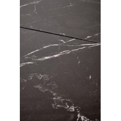 VOLANT 140 stół rozkładany, blat - czarny marmur, nogi - dąb złoty / czarny