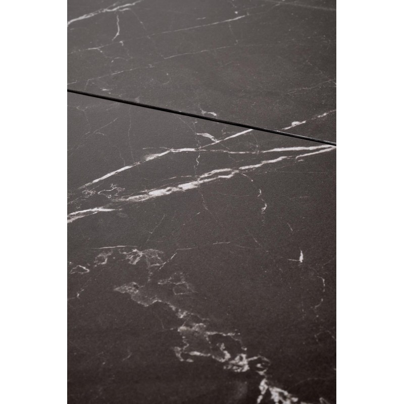 VOLANT 160 stół rozkładany, blat - czarny marmur, nogi - dąb złoty / czarny