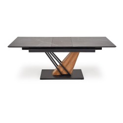 VOLANT 160 stół rozkładany, blat - czarny marmur, nogi - dąb złoty / czarny