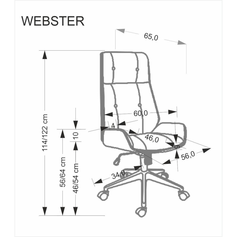 WEBSTER fotel gabinetowy orzechowy/beżowy
