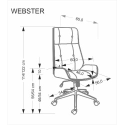 WEBSTER fotel gabinetowy orzechowy/czarny