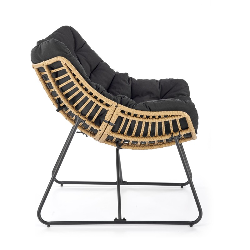 WHISPER fotel wypoczynkowy, czarny / naturalny (1p 1szt)