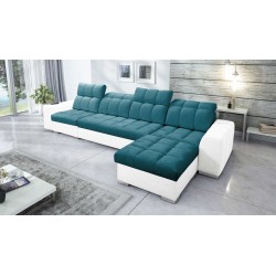Prisma XII Corner Sofa with Sleeping Function | Luxury Furniture with USB Port | Velvet | Pet Friendly, Terra 75 + Eco-leather Prisma XII Corner Sofa with Sleeping Function | Luxury Furniture with USB Port | Velvet | Pet Friendly, Terra 75 + Eco-leather
