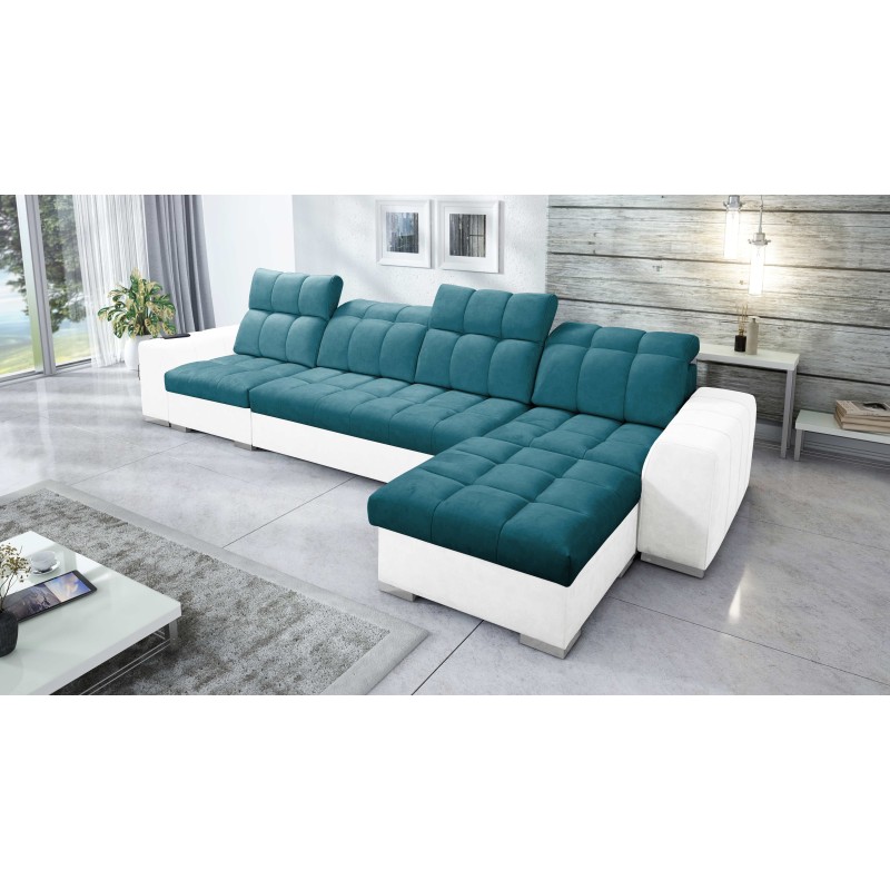 Prisma XII Corner Sofa with Sleeping Function | Luxury Furniture with USB Port | Velvet | Pet Friendly, Terra 75 + Eco-leather Prisma XII Corner Sofa with Sleeping Function | Luxury Furniture with USB Port | Velvet | Pet Friendly, Terra 75 + Eco-leather