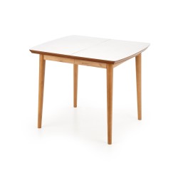 BARRET stół kolor blat - biały mat, nogi - dąb lefkas (90-190x80x75 cm) (1p 1szt)