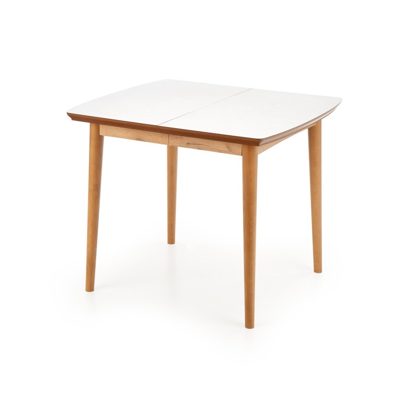 BARRET stół kolor blat - biały mat, nogi - dąb lefkas (90-190x80x75 cm) (1p 1szt)