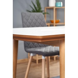 BARRET stół kolor blat - biały mat, nogi - dąb lefkas (90-190x80x75 cm) (1p 1szt)