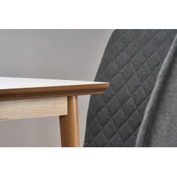 BARRET stół kolor blat - biały mat, nogi - dąb lefkas (90-190x80x75 cm) (1p 1szt)