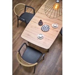 BARRIL stół rozkładany 130-170x80x72 cm dąb artisan/czarny (2p 1szt)