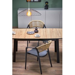 BARRIL stół rozkładany 130-170x80x72 cm dąb artisan/czarny (2p 1szt)