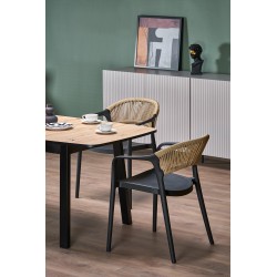 BARRIL stół rozkładany 130-170x80x72 cm dąb artisan/czarny (2p 1szt)