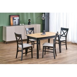 BARRIL stół rozkładany 130-170x80x72 cm dąb artisan/czarny (2p 1szt)