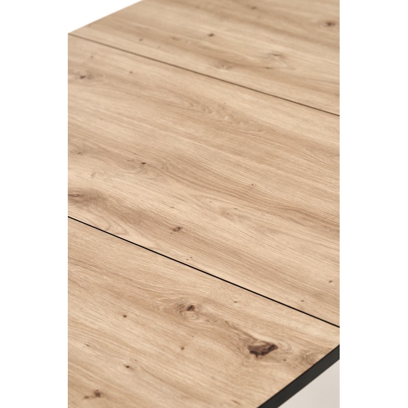 BARRIL stół rozkładany 130-170x80x72 cm dąb artisan/czarny (2p 1szt)