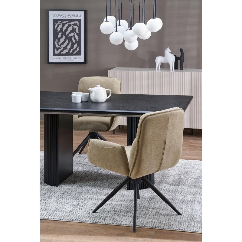 BOLERO stół rozkładany 160-250x90x78 cm dąb naturalny/czarny (3p 1szt)