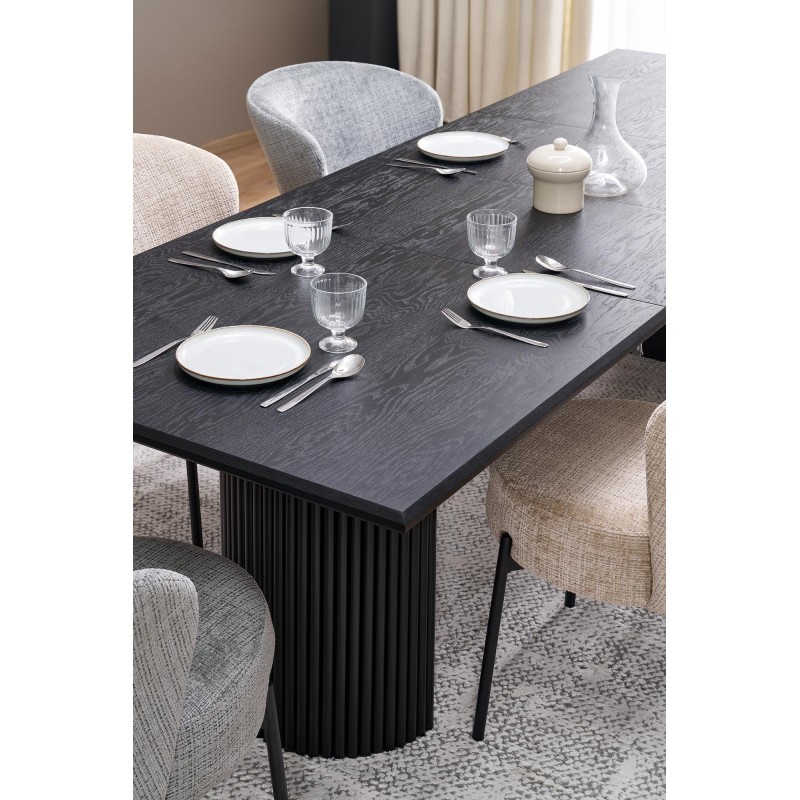 BOLERO stół rozkładany 160-250x90x78 cm dąb naturalny/czarny (3p 1szt)