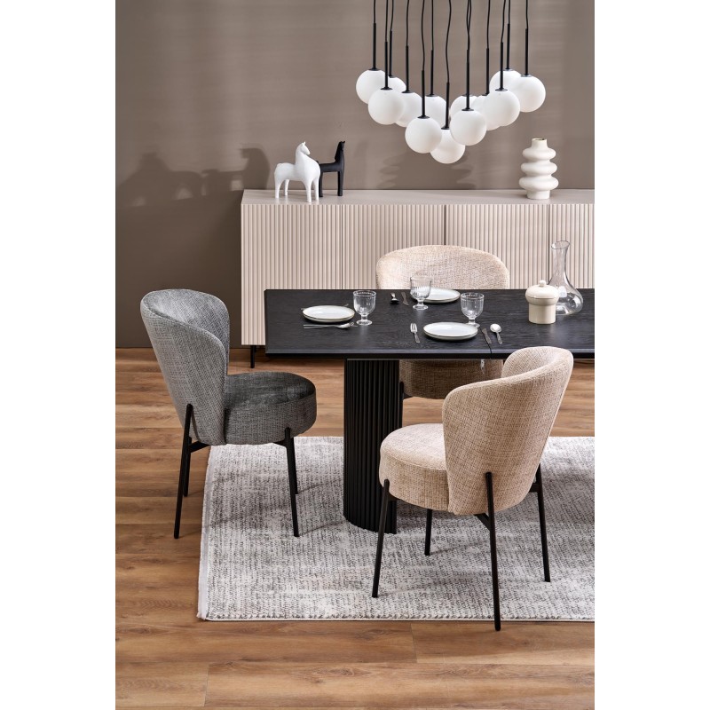 BOLERO stół rozkładany 160-250x90x78 cm dąb naturalny/czarny (3p 1szt)