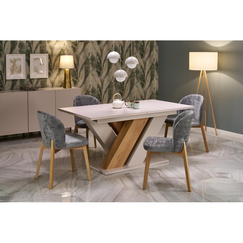 BRANDON stół rozkładany 160-200/90 cm kaszmir/dąb cremona (2p 1szt)