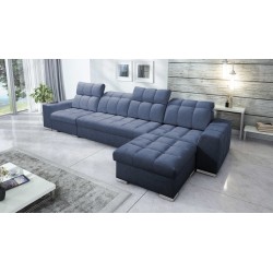Narożnik Prisma XII z funkcją spania | Luksusowy Mebel z Portem USB | Velvet | Pet friendly, Terra 76