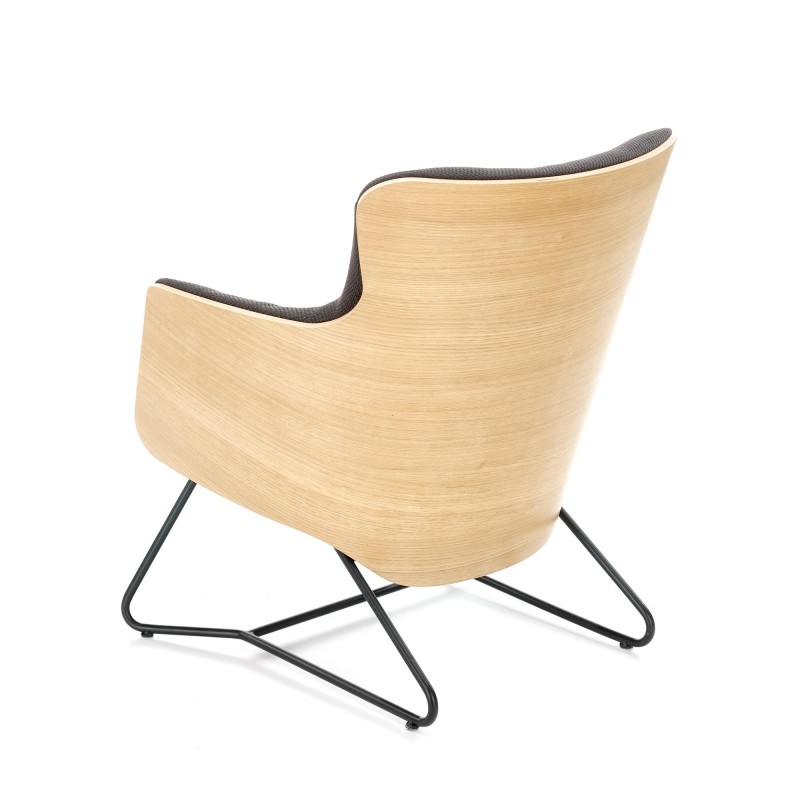 CHILLOUT fotel wypoczynkowy ciemny popiel / dąb naturalny / czarny (1p 1szt)