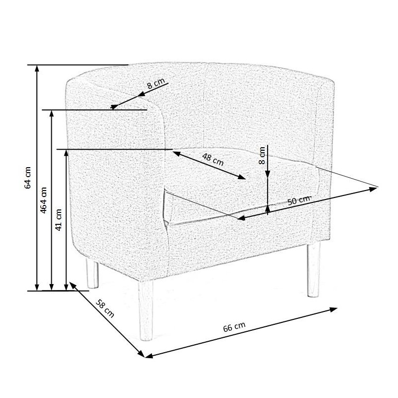CLUBBY fotel wypoczynkowy popiel (1p 1szt)