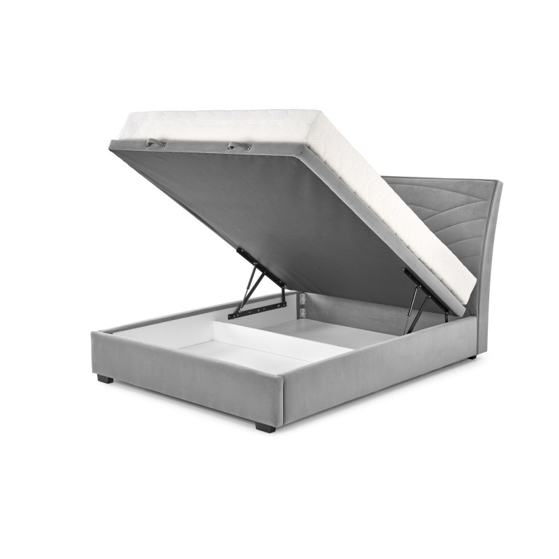 CONTINENTAL 1 łóżko 160 - popiel (jodełka) tap. Monolith 85