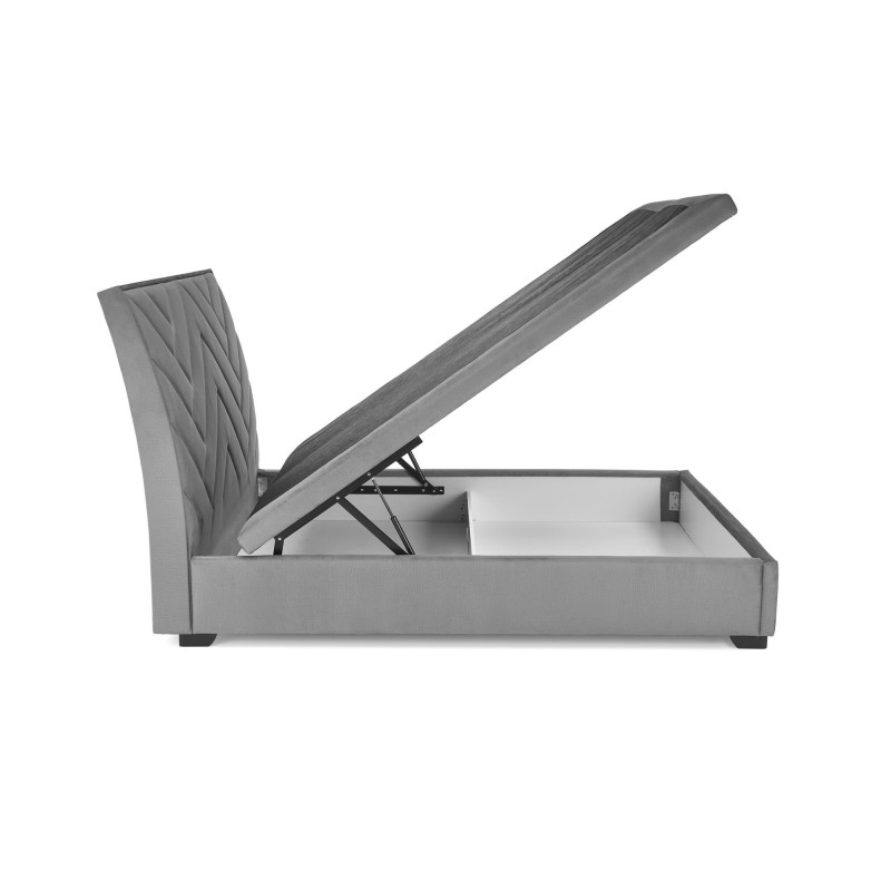 CONTINENTAL 1 łóżko 160 - popiel (jodełka) tap. Monolith 85