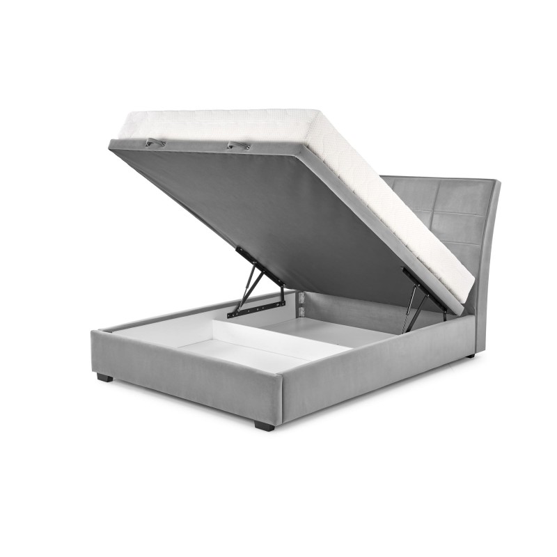 CONTINENTAL 2 łóżko 160 - popiel (prostokąty) tap. Monolith 85